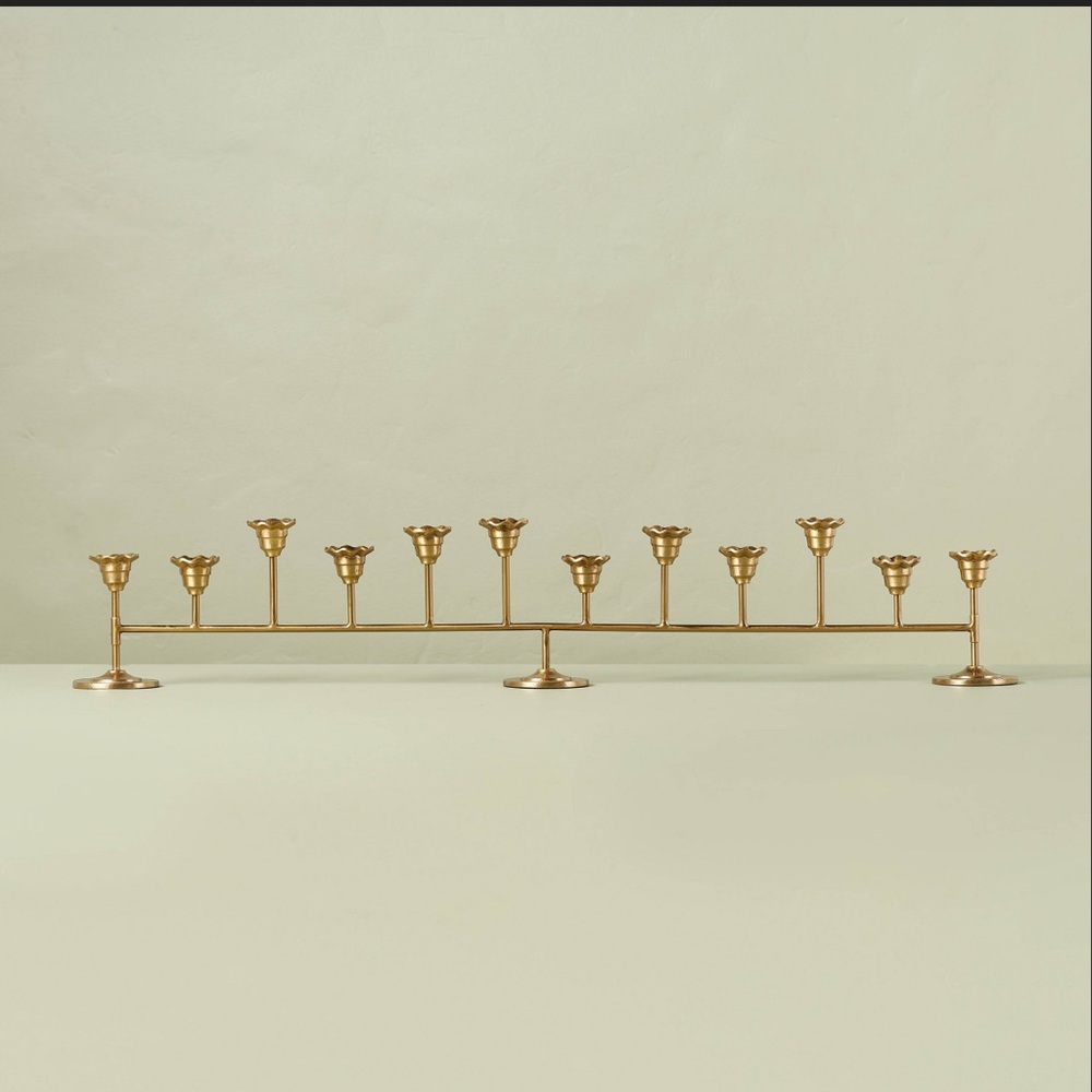 Hearth & Hand 12ct Oversized Metal Taper
Candelabra Antique Brass